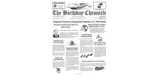 Birthday Chronicle A personalised mini newspaper