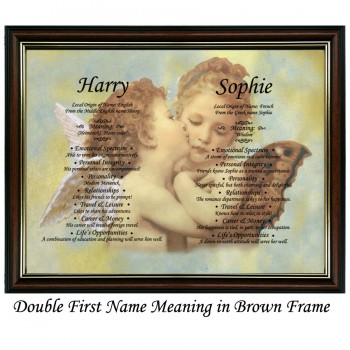 Double First Name Meaning with Cherubs background