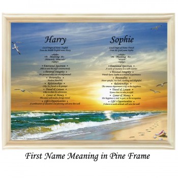 Double First Name Meaning with Sun and Beach background