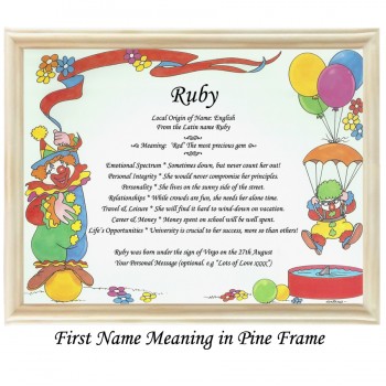 First Name Meaning with Clown background