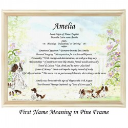 First Name Meaning with dogs background