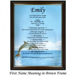 First Name Meaning with Dolphin background (portrait)