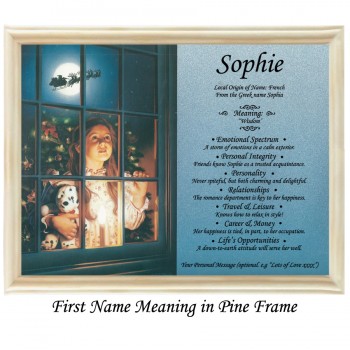 First Name Meaning with Girl in Window background (xmas)
