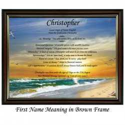 First Name Meaning with Sun and Beach background